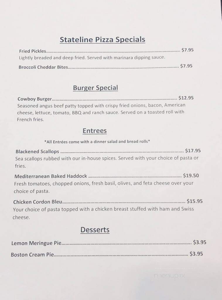 State Line Pizza - Canaan, CT menu_pic
