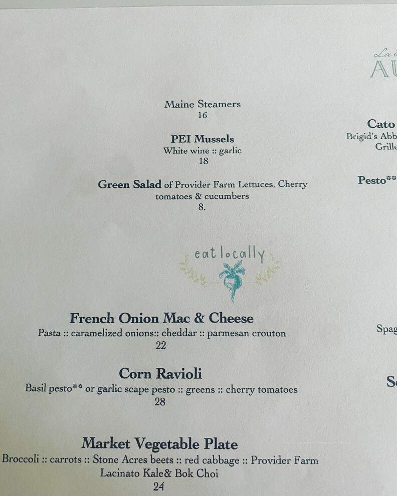 La Belle Aurore - Niantic, CT menu_pic
