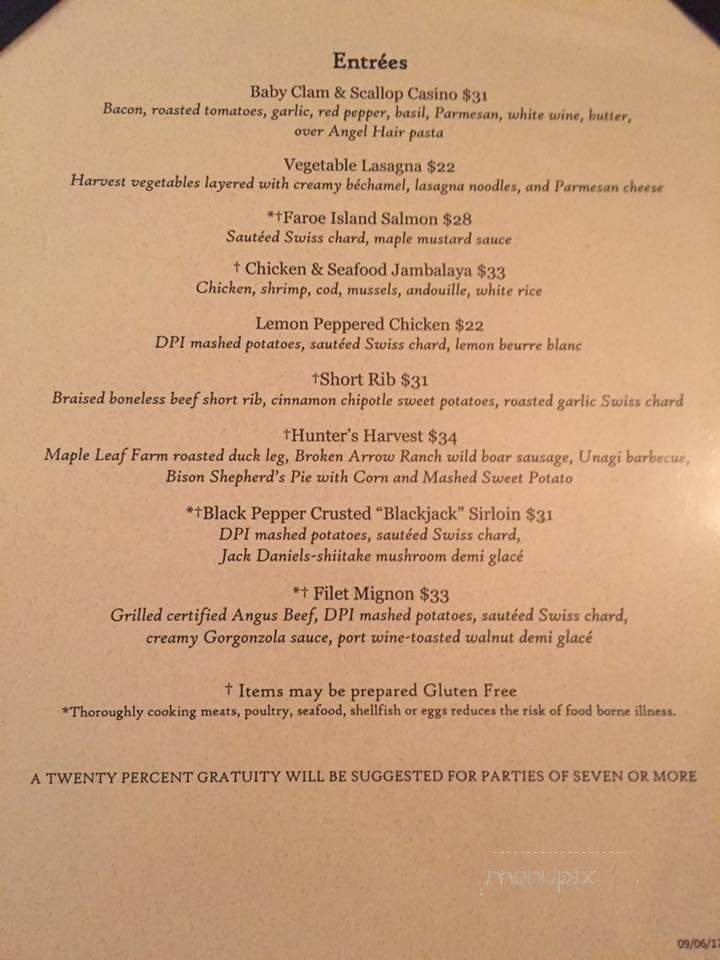 Captain Daniel Packer Inne Ltd - Mystic, CT menu_pic