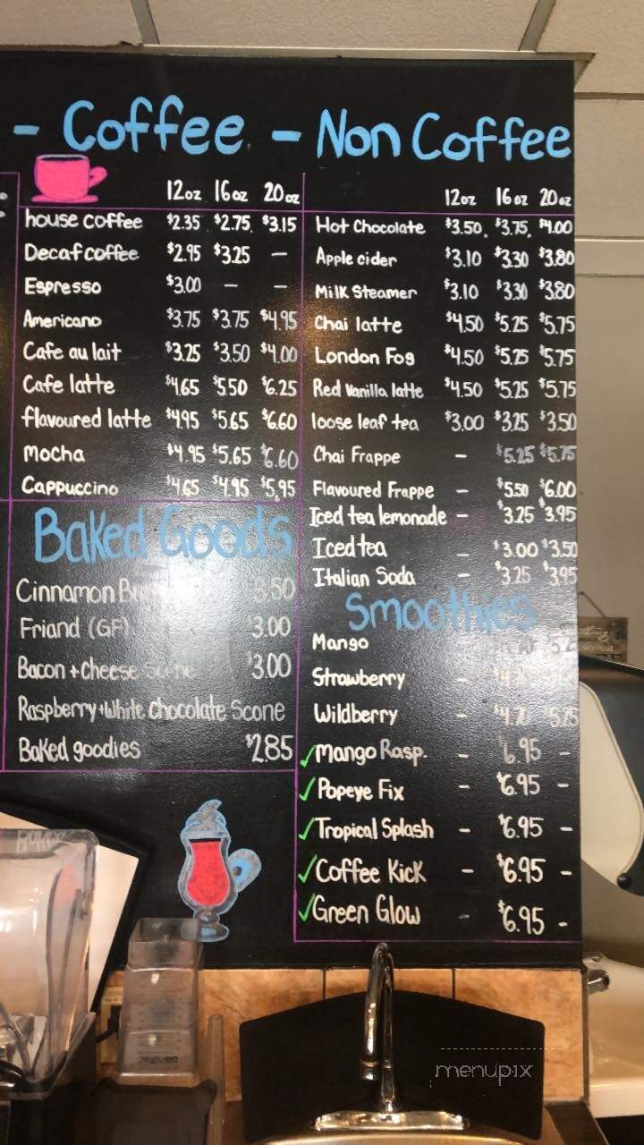 Beans Coffee Bar and Bistro - Wetaskiwin, AB menu_pic