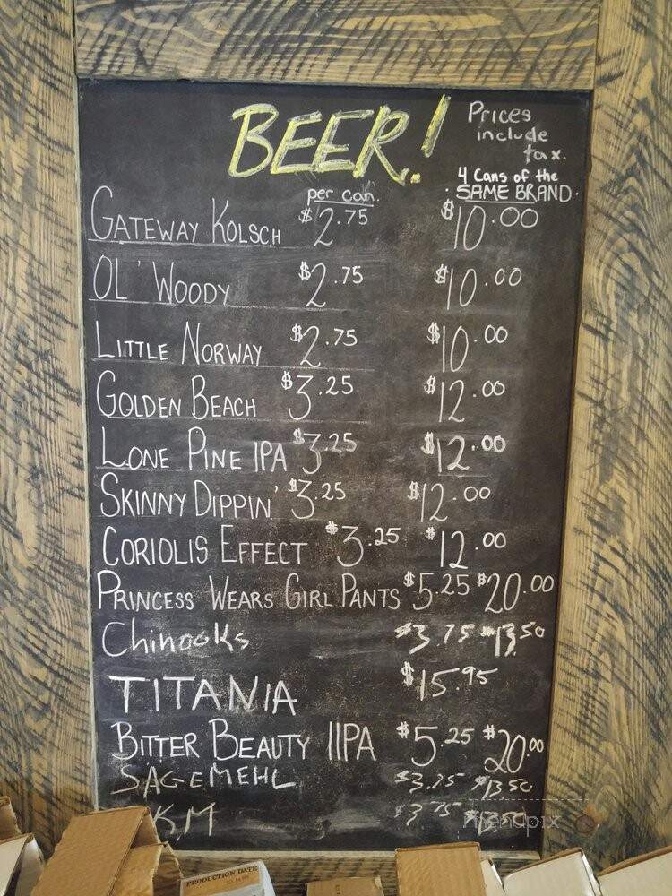 Sawdust City Brewery - Gravenhurst, ON menu_pic