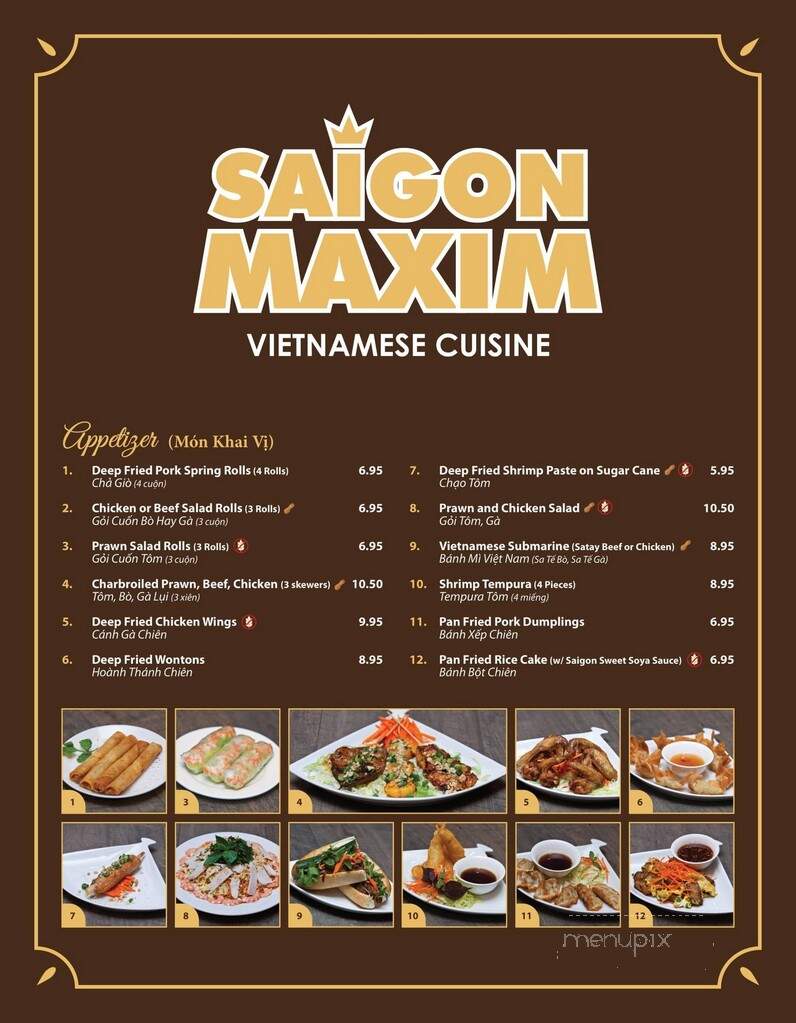 Saigon Maxim - Calgary, AB menu_pic