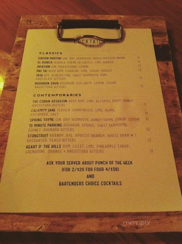 Field Guide - Halifax, NS menu_pic