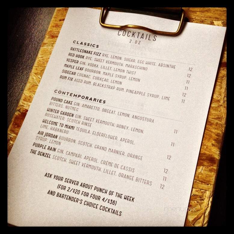 Field Guide - Halifax, NS menu_pic