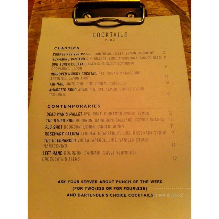 Field Guide - Halifax, NS menu_pic