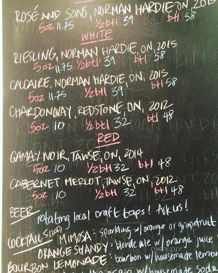 Red Door Provisions - Ottawa, ON menu_pic