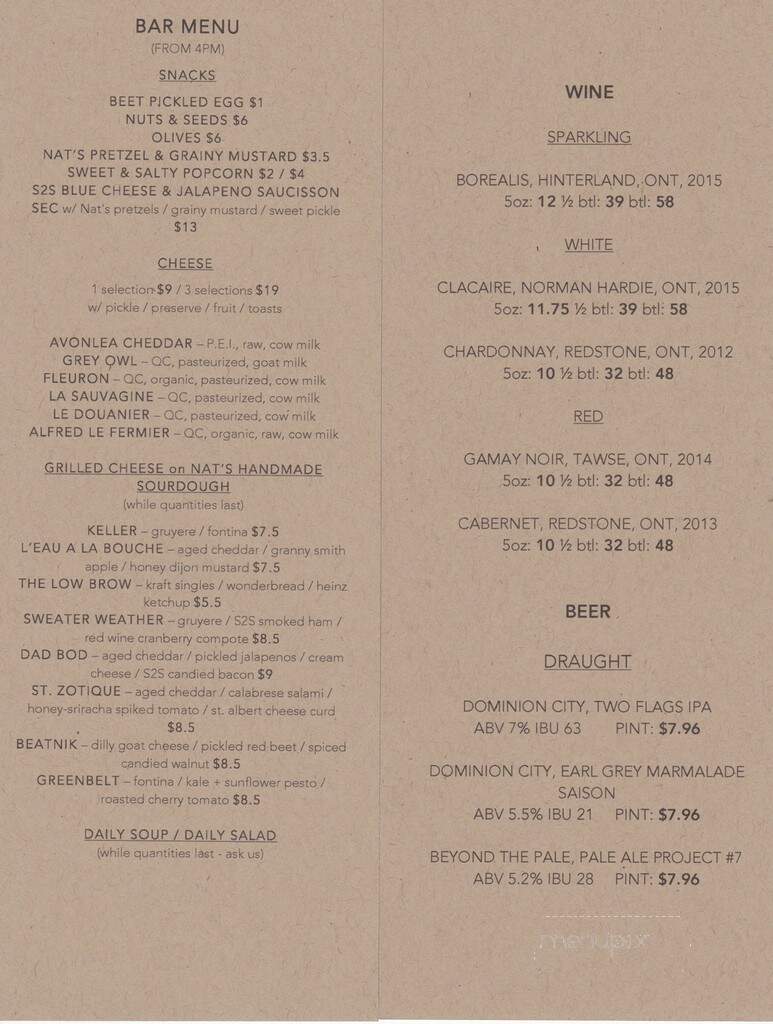 Red Door Provisions - Ottawa, ON menu_pic