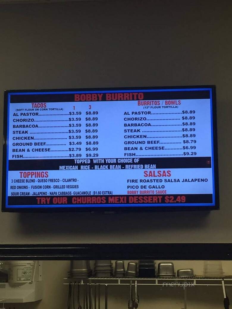 Bobby Burrito - Windsor, ON menu_pic