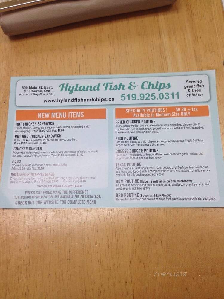 Hyland Fish & Chips - Shelburne, ON