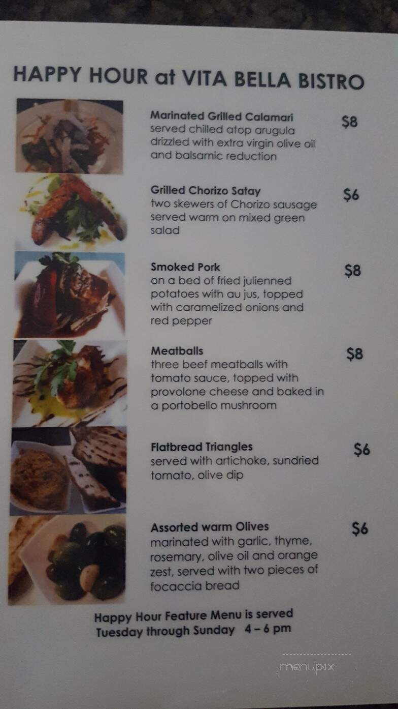 Vita Bella Bistro - Chilliwack, BC menu_pic