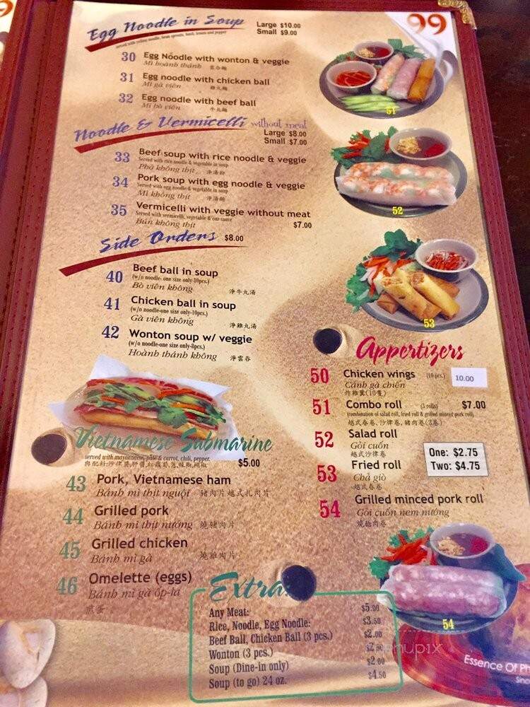 Pho 99 - Surrey, BC menu_pic