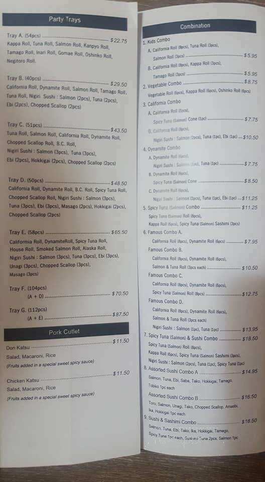 Commercial Sushi - Vancouver, BC menu_pic