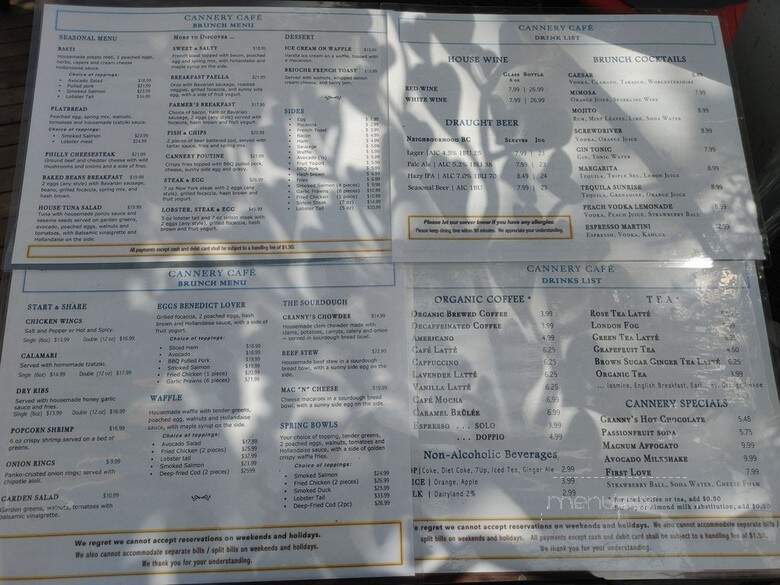 Cannery Cafe - Richmond, BC menu_pic