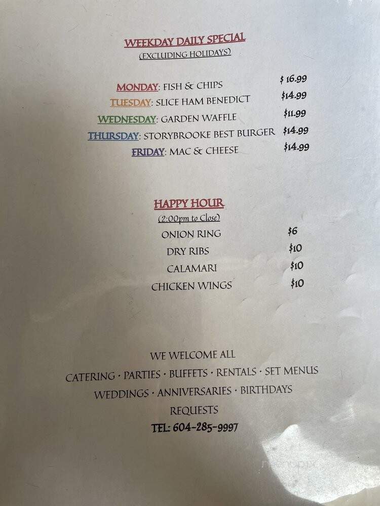 Cannery Cafe - Richmond, BC menu_pic