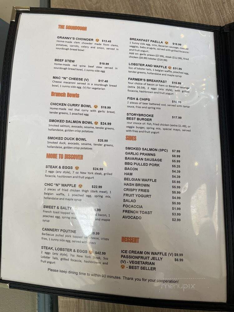 Cannery Cafe - Richmond, BC menu_pic