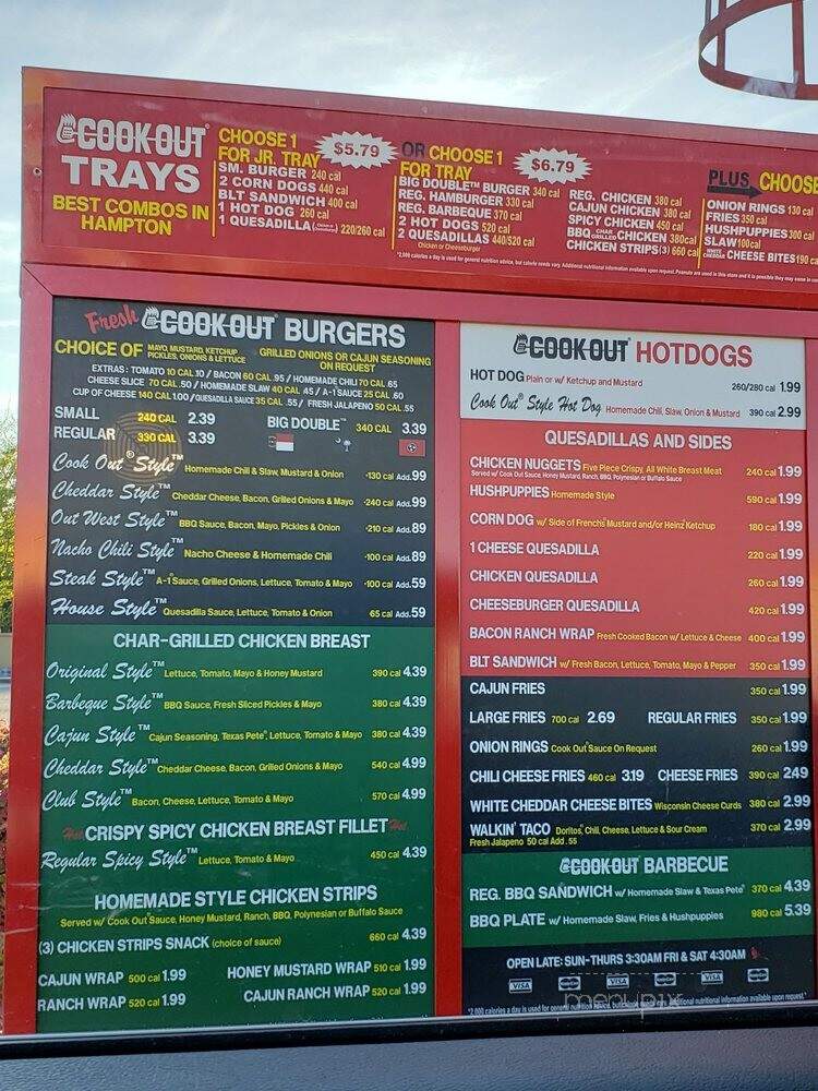 Cook Out - Hampton, VA menu_pic