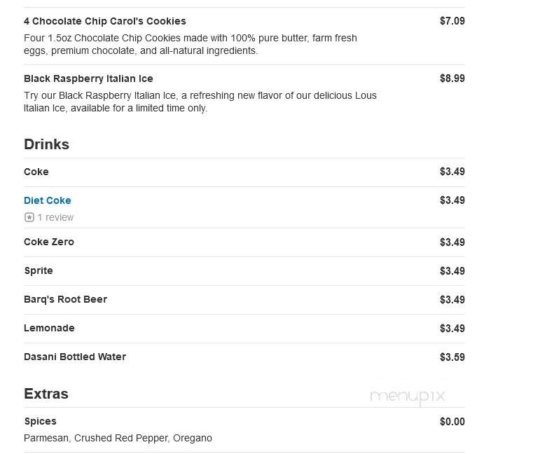 Lou Malnati's Pizzeria - Cary, IL menu_pic