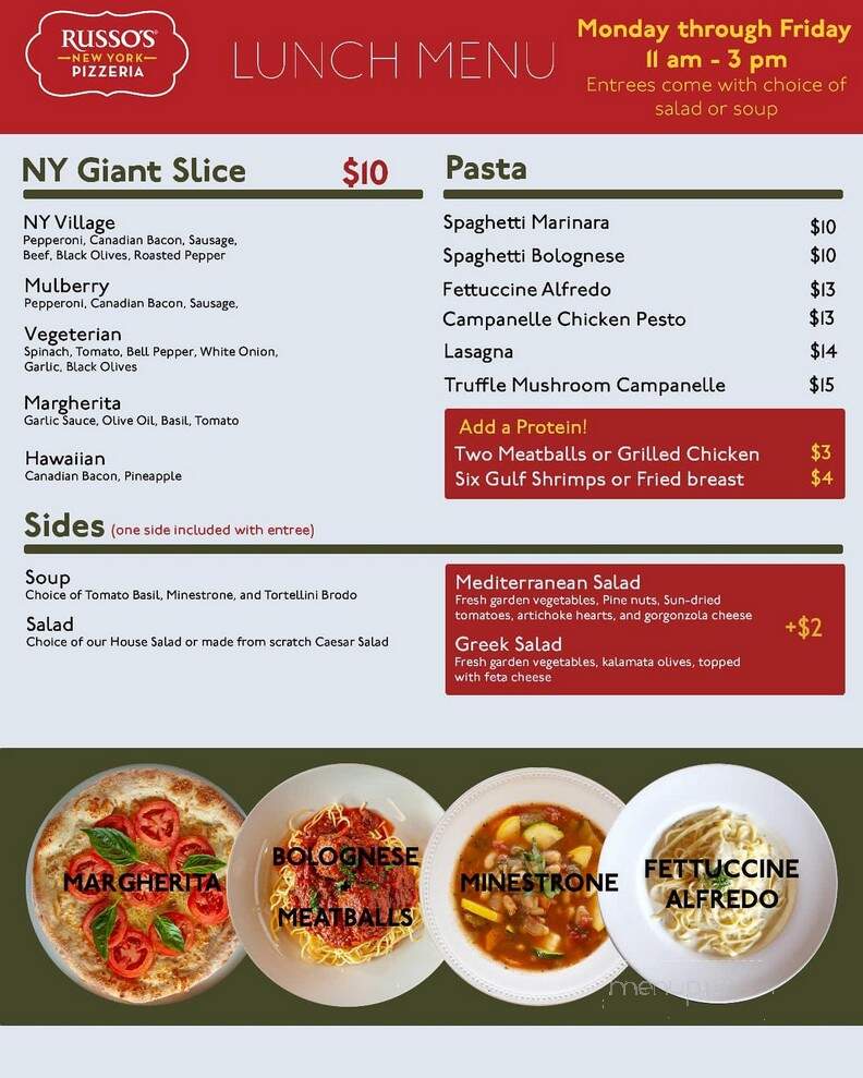 Russo's New York Pizzeria - Brownsville, TX menu_pic