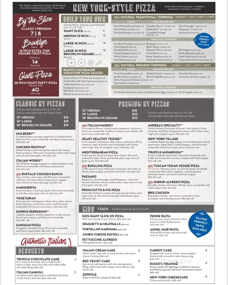 Russo's New York Pizzeria - Brownsville, TX menu_pic