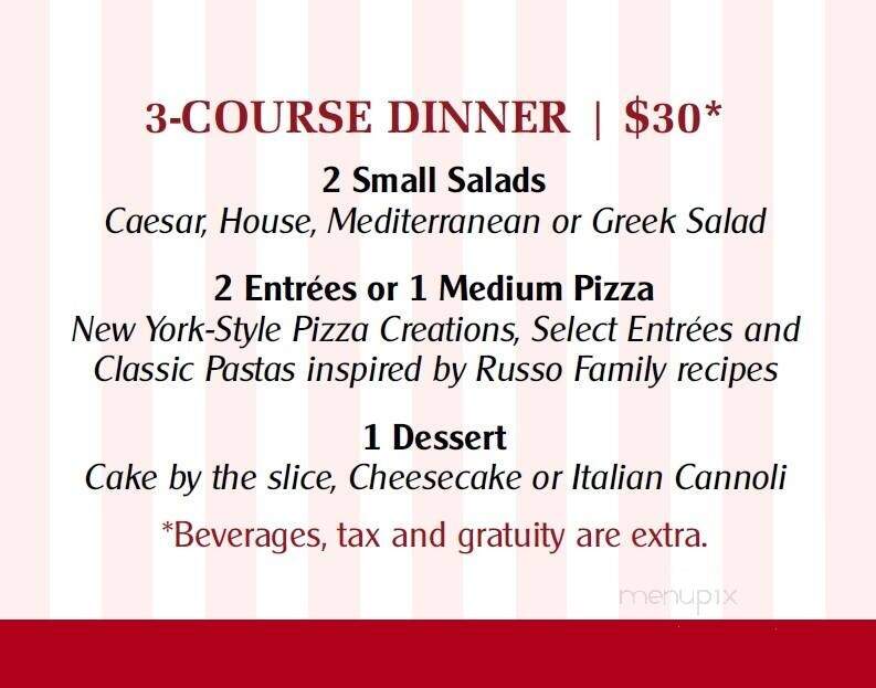 Russo's New York Pizzeria - Brownsville, TX menu_pic