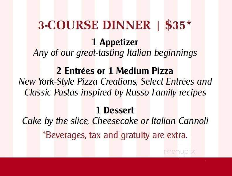 Russo's New York Pizzeria - Brownsville, TX menu_pic