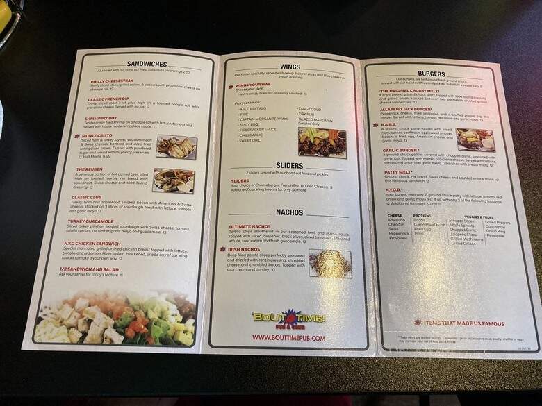 Bout Time Pub & Grub - Layton, UT menu_pic