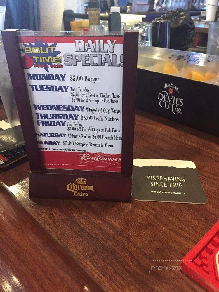 Bout Time Pub & Grub - Layton, UT menu_pic