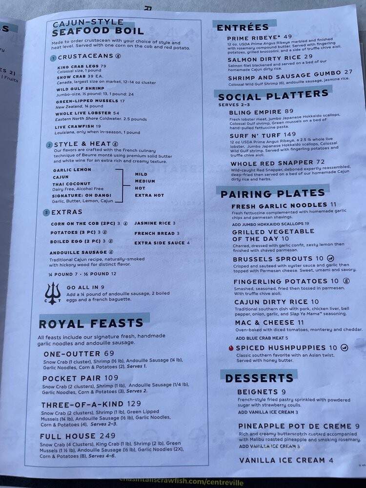 Chasin' Tails - Centreville, VA menu_pic