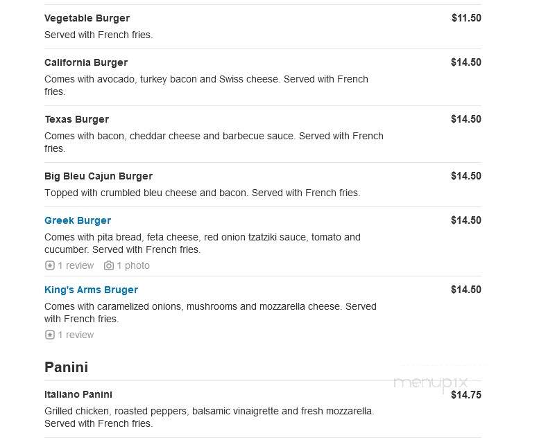 The Kings Arms 2 Diner - Belford, NJ menu_pic