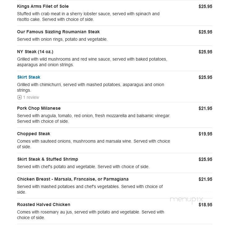 The Kings Arms 2 Diner - Belford, NJ menu_pic
