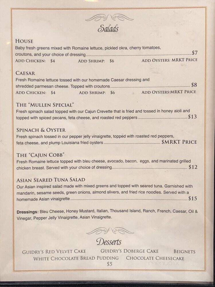 Beau Soleil Cafe - New Iberia, LA menu_pic