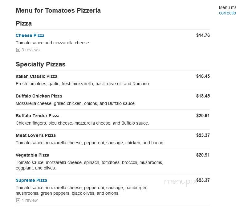 Tomatoes Pizzeria - Leominster, MA