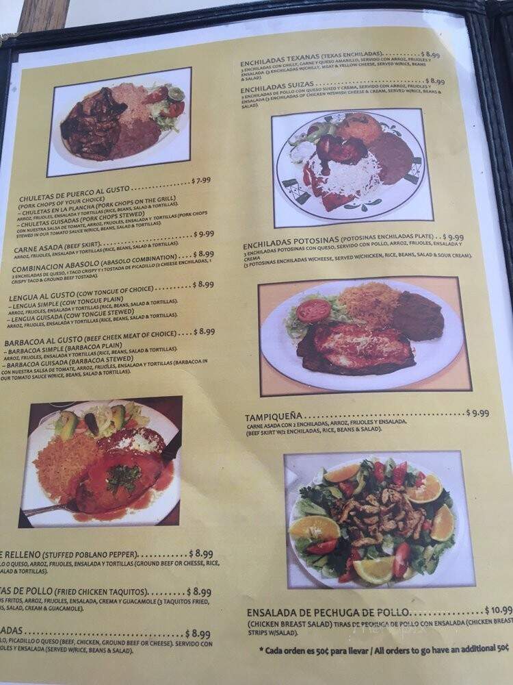 Abasolo Restaurant & Seafood - Houston, TX menu_pic