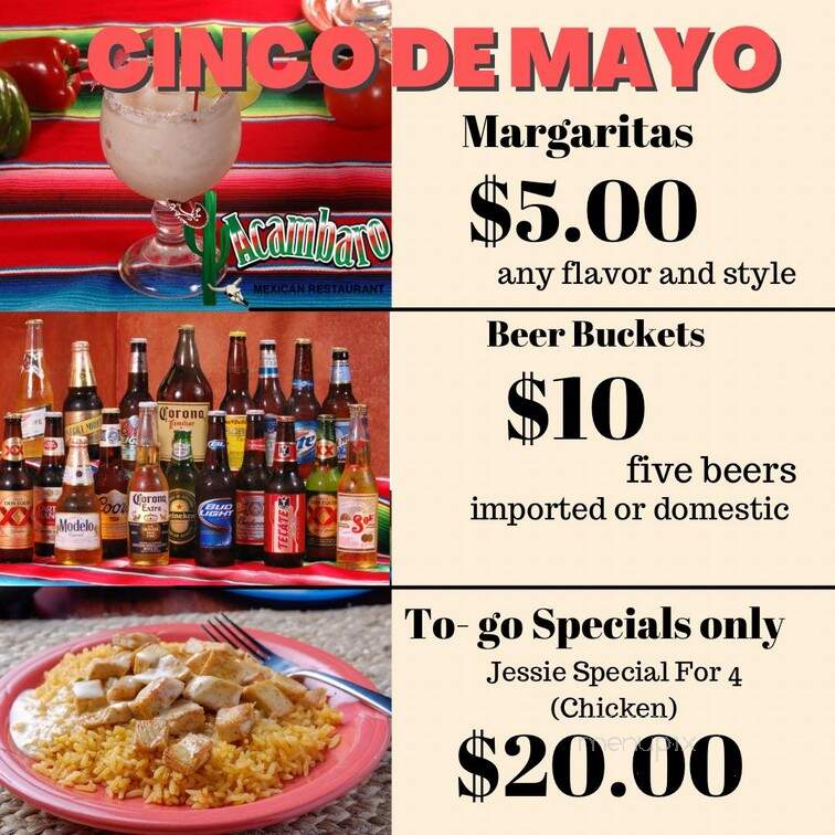 Acambaro Mexican Restaurant - Springdale, AR menu_pic