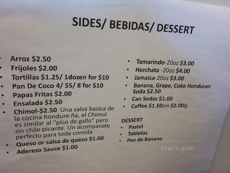 Avila's Tipico Honduras Restaurante - Tampa, FL menu_pic