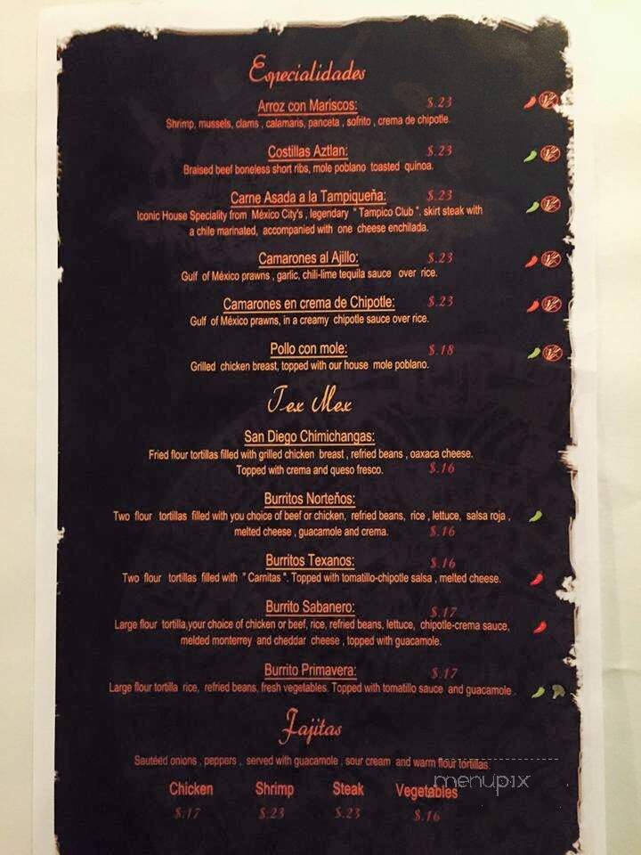Aztlan Mexican Grill - Lambertville, NJ menu_pic