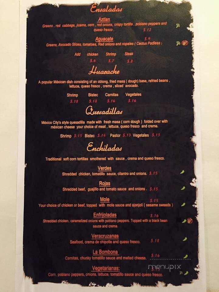 Aztlan Mexican Grill - Lambertville, NJ menu_pic