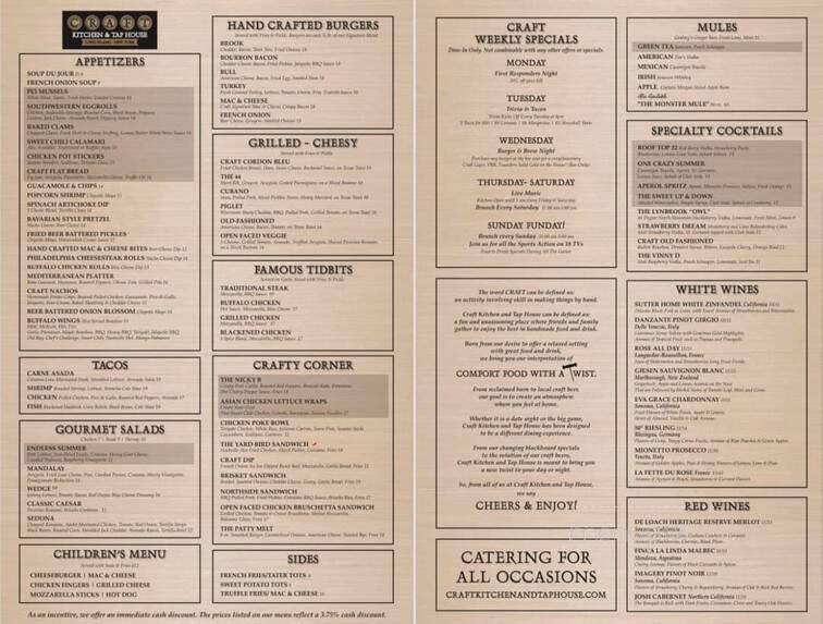 Craft Kitchen and Taphouse - Lynbrook, NY menu_pic