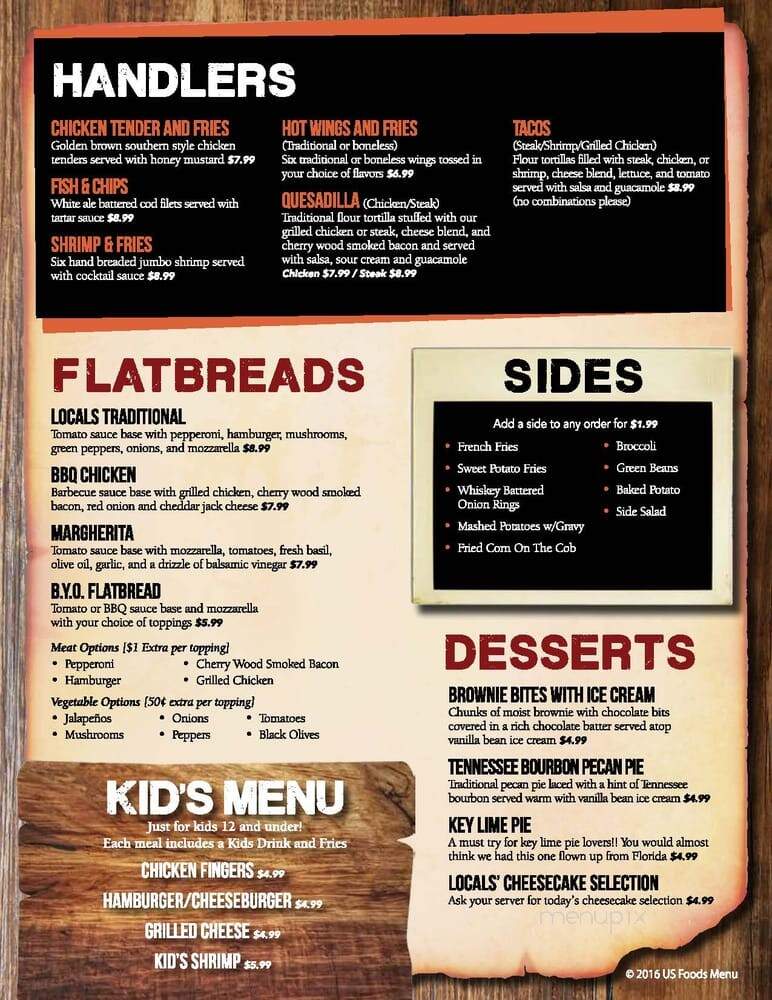 Locals - Phenix City, AL menu_pic