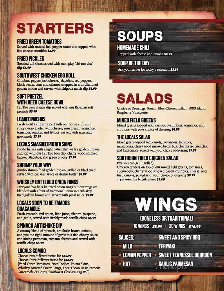 Locals - Phenix City, AL menu_pic
