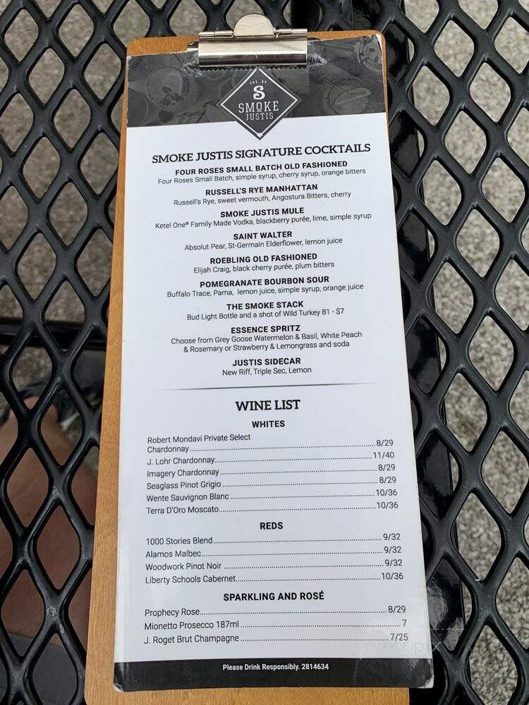 Smoke Justis - Covington, KY menu_pic