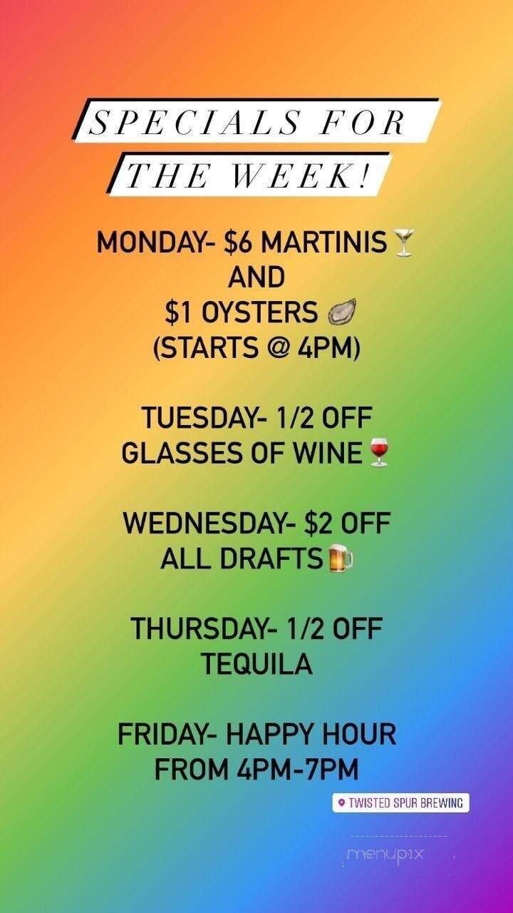 Twisted Spur Brewing - Columbia, SC menu_pic