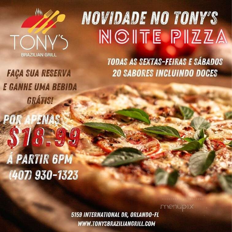 Tony's Brazilian Grill - Orlando, FL menu_pic