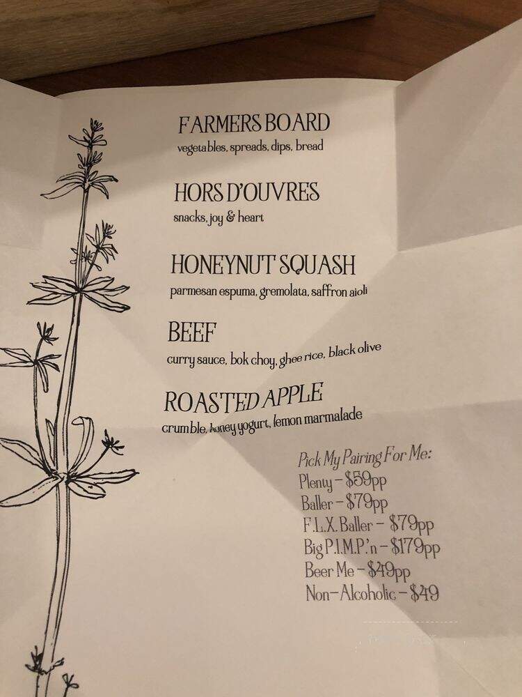 FLX Table - Geneva, NY menu_pic