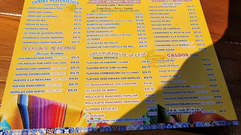 Parra's Restaurant - Oakland, CA menu_pic