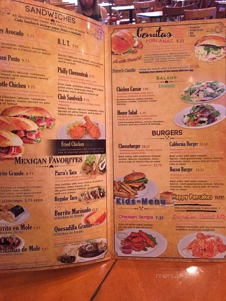 Parra's Restaurant - Oakland, CA menu_pic