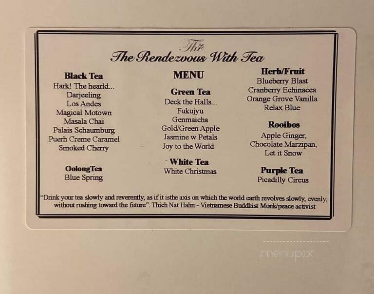 The Rendezvous With Tea - Grosse Pointe, MI menu_pic