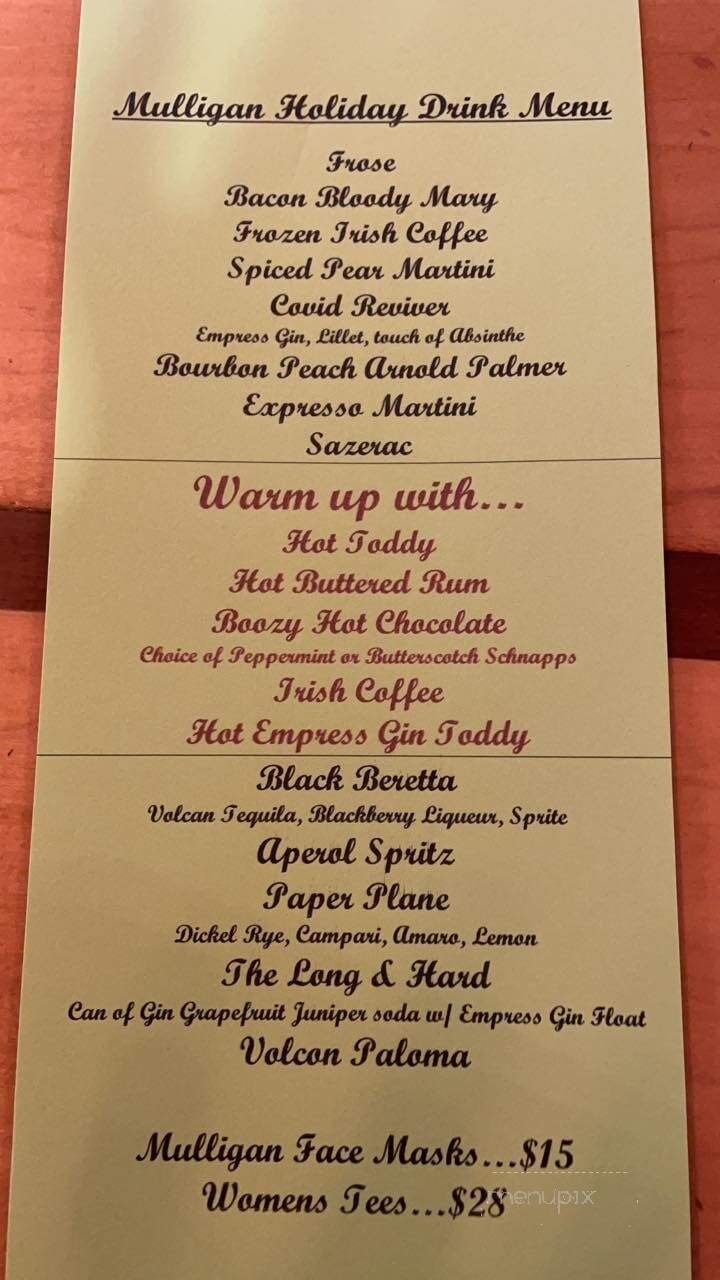 Mulligan Public House - Carmel-by-the-Sea, CA menu_pic