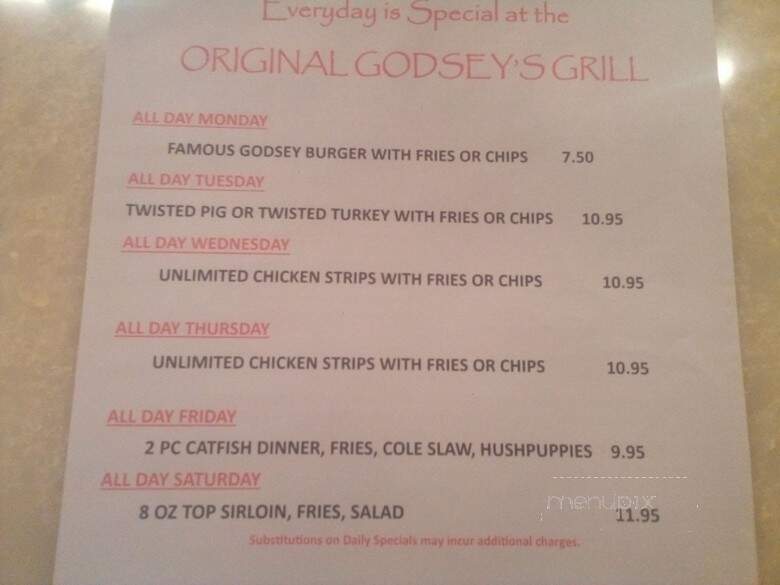 Godsey's Grill Songbird - Jonesboro, AR menu_pic