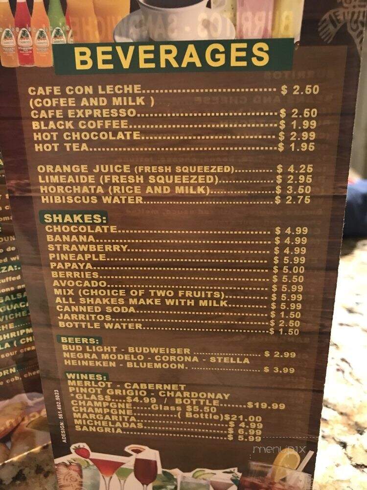 Cafe Tecun - Lake Worth, FL menu_pic
